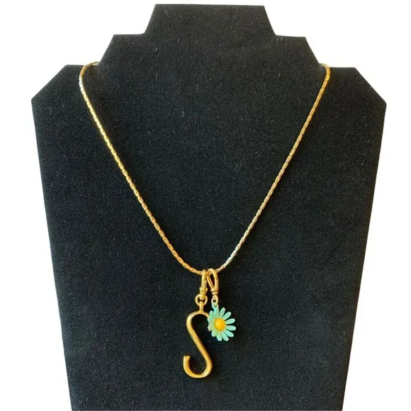 NWT Lulu Frost Plaza Bond Chain Plaza Letter S Charm Daisy Enamel Charm … - Picture 6 of 12